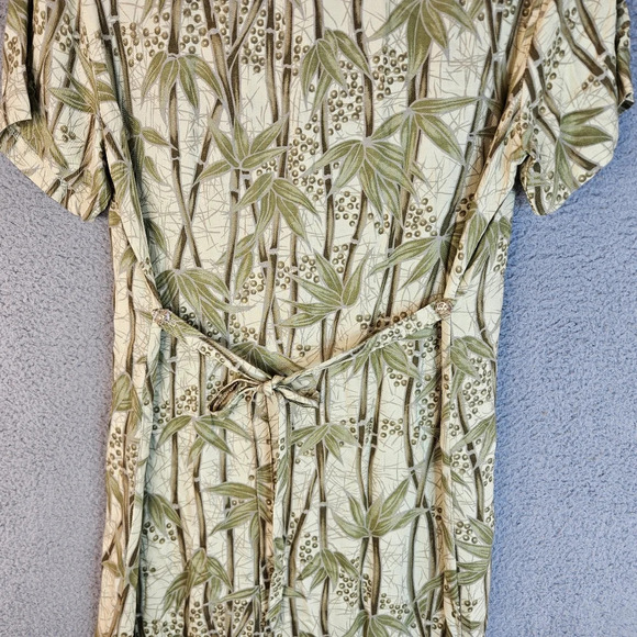 Bahama Beach Womens Bamboo Tropical Print Full Front Button Shirt Dress Sz M - Picture 10 of 13